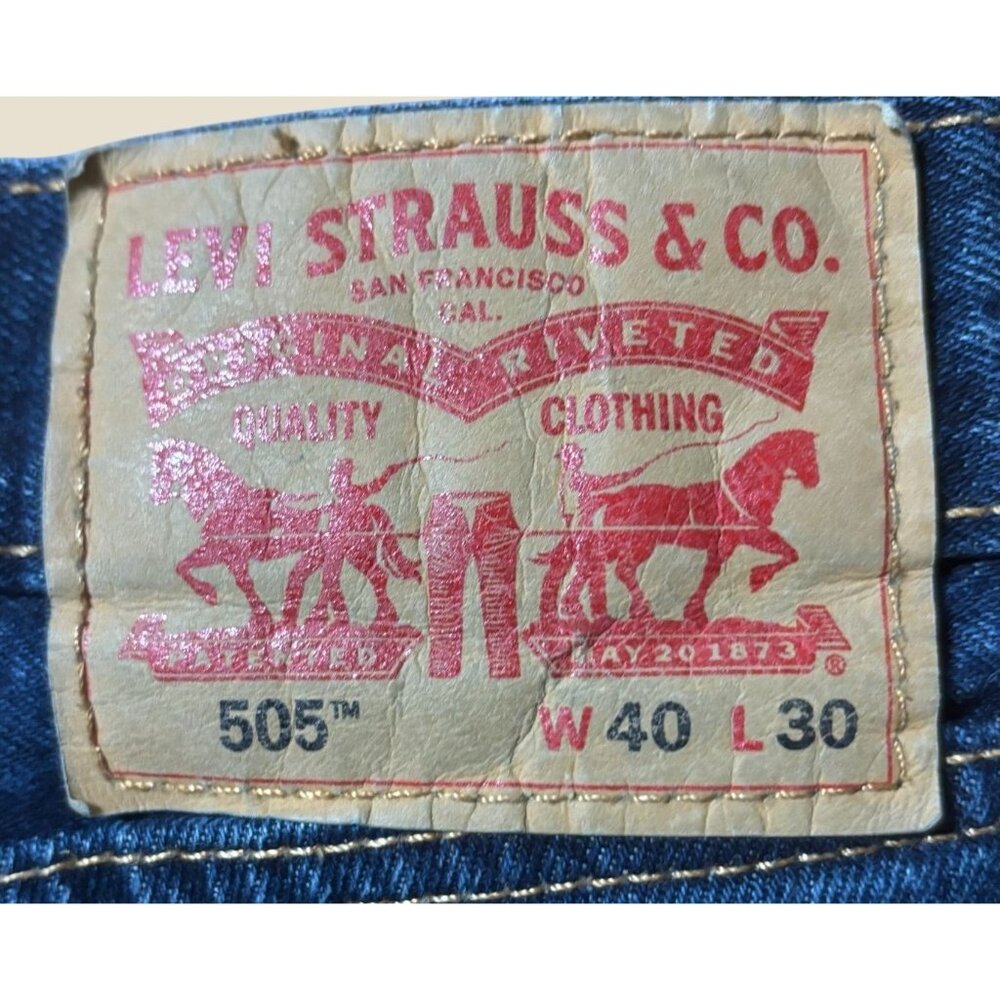 Levis 505 Mens Blue Jeans W40 L30 Straight Fit Denim Classic Style